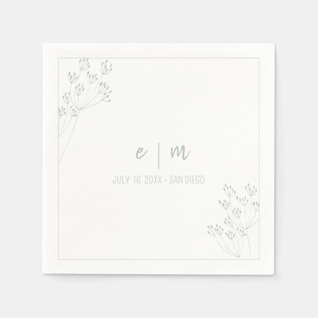 Guardanapo De Papel Greenery Wedding (Frente)