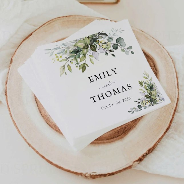 Guardanapo De Papel Greenery Wedding Napkins (Criador carregado)