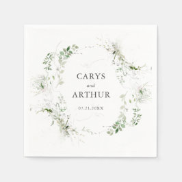 Guardanapo De Papel Greenery Wreath Modern Wedding
