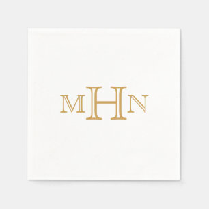 Guardanapo De Papel Grelha Gótica Papel Nápoles Monograma Dourado