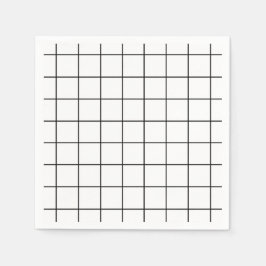 Guardanapo De Papel Grelha Negra E Branca Minimizada