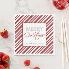 Guardanapo De Papel Greve de Natal de Candy Cane | Personalizado