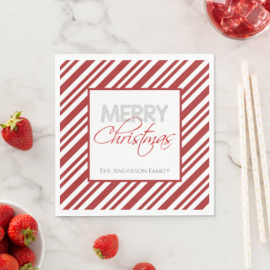 Guardanapo De Papel Greve de Natal de Candy Cane Personalizado