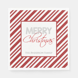 Guardanapo De Papel Greve de Natal de Candy Cane | Personalizado