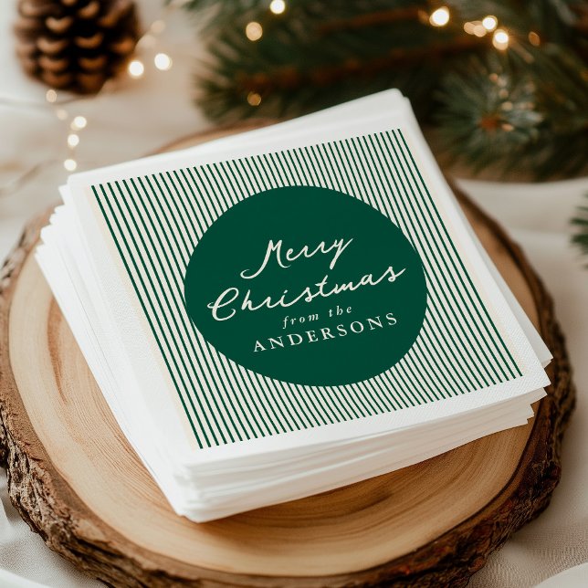 Guardanapo De Papel Greve Verde Moderna Feliz Natal (Criador carregado)