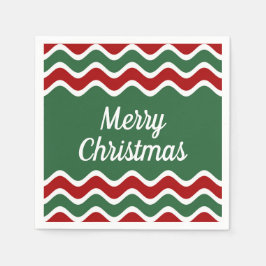 Guardanapo De Papel Greve Vermelha Festiva Verde Feliz Natal