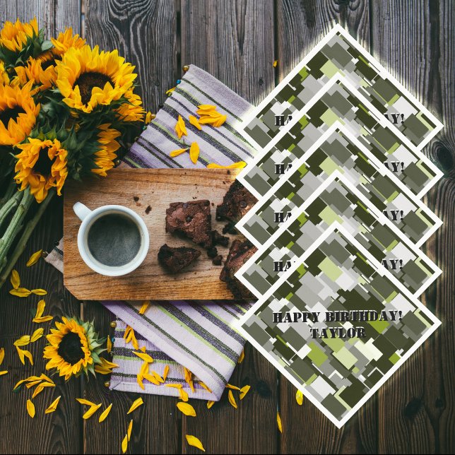 Guardanapo De Papel Grey Green Urban Camouflage Paper Napkins (Criador carregado)