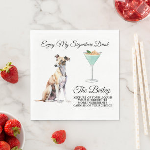 Guardanapo De Papel Greyhound Weding Signature Beber Napkins