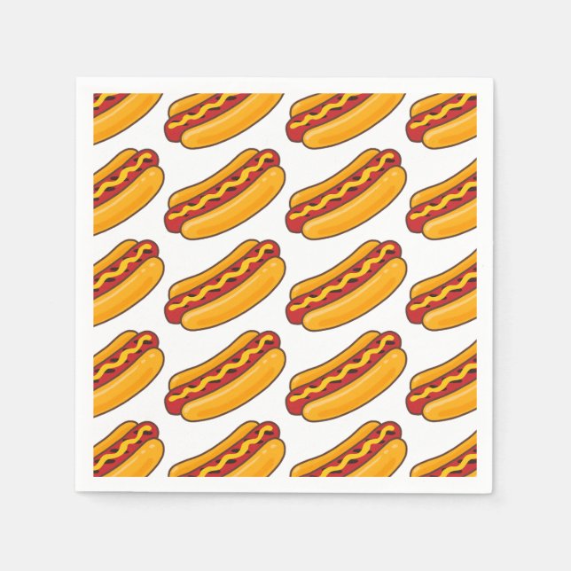 Guardanapo De Papel Grilled Hot Dog Pattern (Frente)