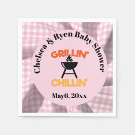 Guardanapo De Papel Grillin&chillin Baby q Gingham baby shower