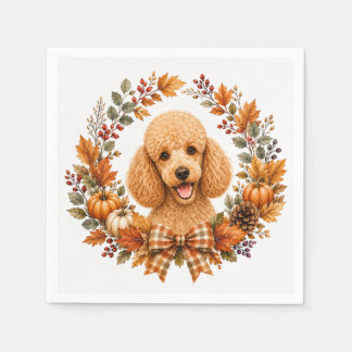 Guardanapo De Papel Grinalda de Outono de Poodle