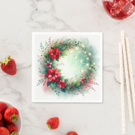Guardanapo De Papel Grinalda de Poinsettia de Natal Caprichosa Découpa