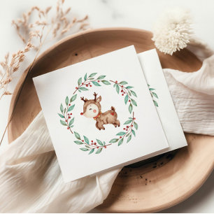 Guardanapo De Papel Grinalda de Rena de Natal