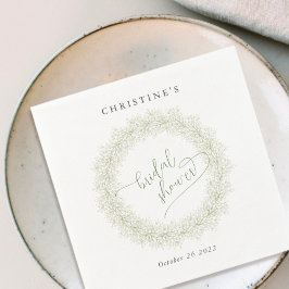 Guardanapo De Papel Grinalda Floral de Inverno Elegante para Chá de No