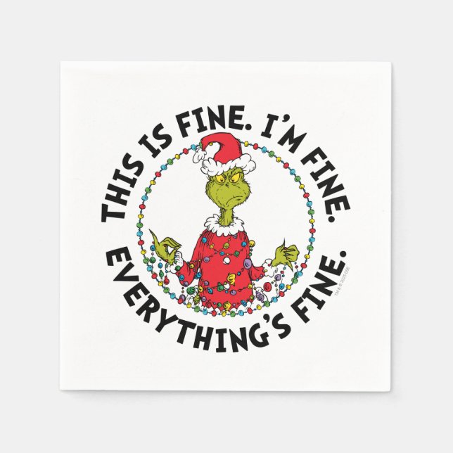Guardanapo De Papel Grinch | Everything's Fine (Frente)