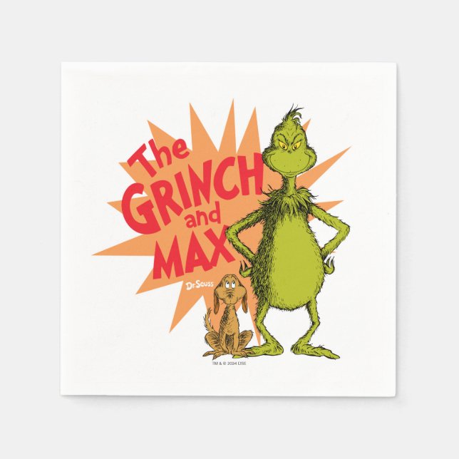Guardanapo De Papel Grinch | Grinch & Max Starburst (Frente)