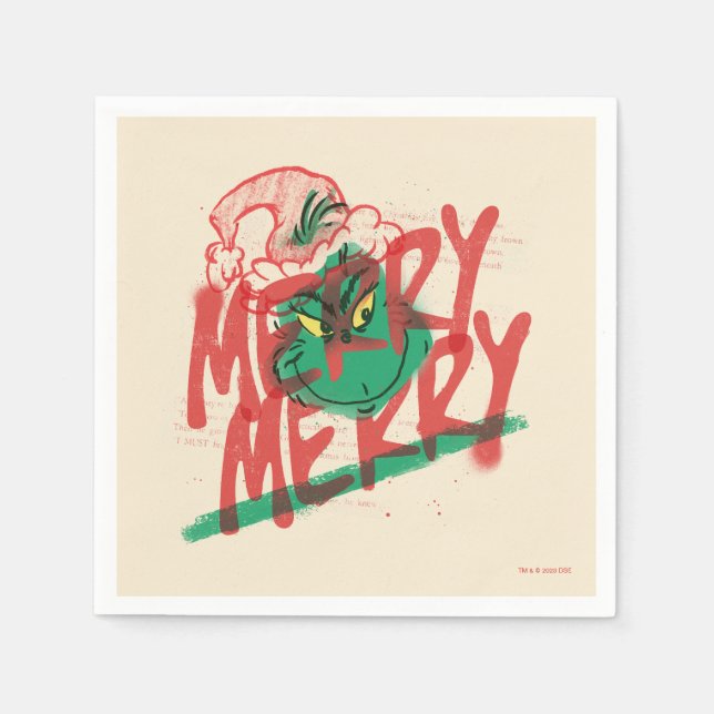 Guardanapo De Papel Grinch | Grunge Gráfico Alegre Alegre (Frente)