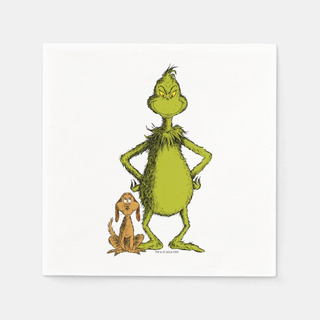 Guardanapo De Papel Grinch | Max & Posição do Grinch (Frente)