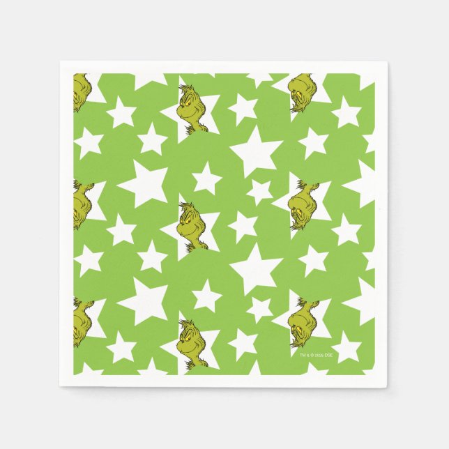 Guardanapo De Papel Grinch Peeking Star Pattern (Frente)