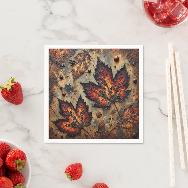 Guardanapo De Papel Gritty Fall Decay Deixa Découpage Napkins (Insitu)