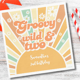 Guardanapo De Papel Groové selvagem e dois aniversários de criança de