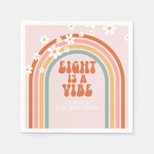 Guardanapo De Papel Groovy Eight é uma vibe margarida arco-íris 8º ani