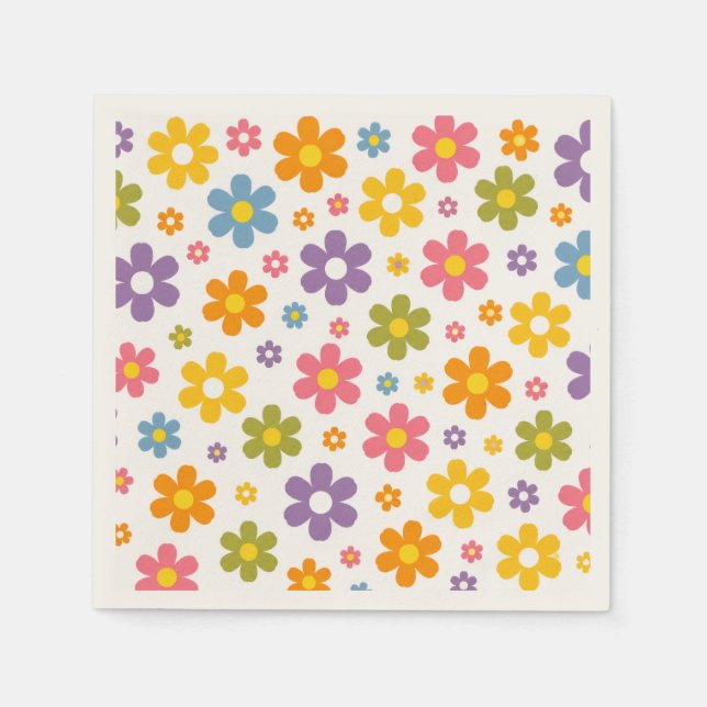 Guardanapo De Papel Groovy Flower Power (Frente)