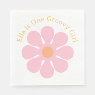 Guardanapo De Papel Groovy Hippie 60 da Flor Retroativa Aniversário