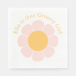 Guardanapo De Papel Groovy Hippie 60 da Flor Retroativa Aniversário