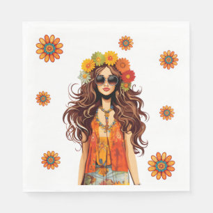Guardanapo De Papel Groovy Hippie Hippy 1970s - Festa de aniversário