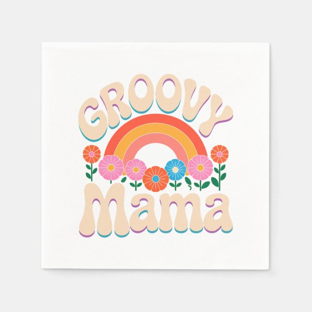 Guardanapo De Papel Groovy Mama Boho Vibes (Frente)