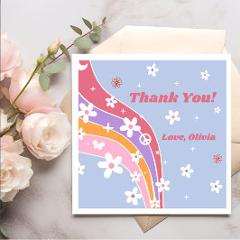 Guardanapo De Papel Groovy Rainbow Retro Festa de aniversário Napkins