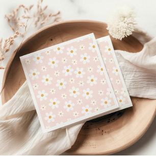 Guardanapo De Papel Groovy Retro Daisy Pink Napkins