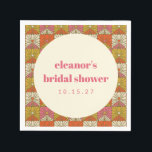 Guardanapo De Papel Groovy Retro Laranja Botânica Chá de Noiva Persona<br><div class="desc">Groovy Anos 70 Retro Laranja Botânica Chá de Noiva Guardanapos Personalizados</div>