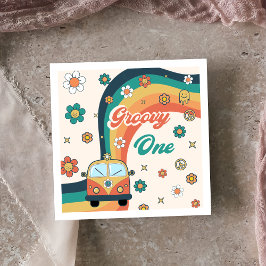 Guardanapo De Papel Groovy Retro Rainbow Festa de aniversário Napkins