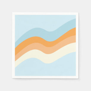 Guardanapo De Papel Groovy Retro Vibes Azul Laranja
