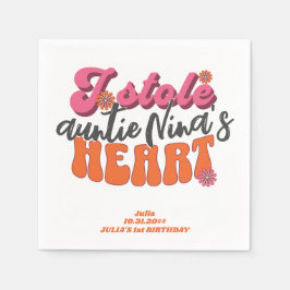 Guardanapo De Papel Groovy Stole Heart Newborn Baby Retro Girl