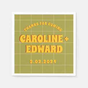 Guardanapo De Papel Groovy Verde Amarelo Amarelo Vermelho