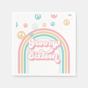 Guardanapo De Papel Groovy XVI Retro Summer Rainbow