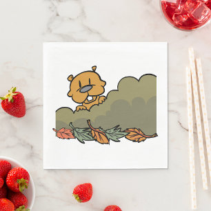 Guardanapo De Papel Groundhog Pequim Através De Esfregões De Outono