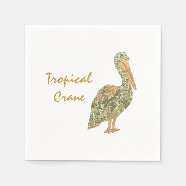 Guardanapo De Papel Grua Tropical Laranja (Frente)