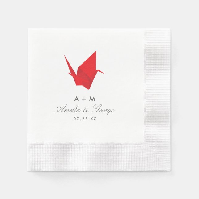 Guardanapo De Papel Gruas de Origami Casamento (Frente)