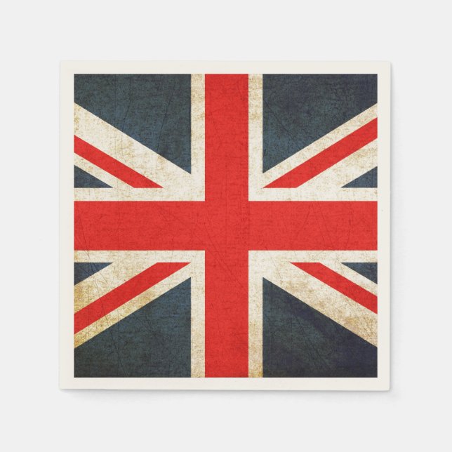 Guardanapo De Papel Grunge British Union Jack Posh Paper Napkins (Frente)