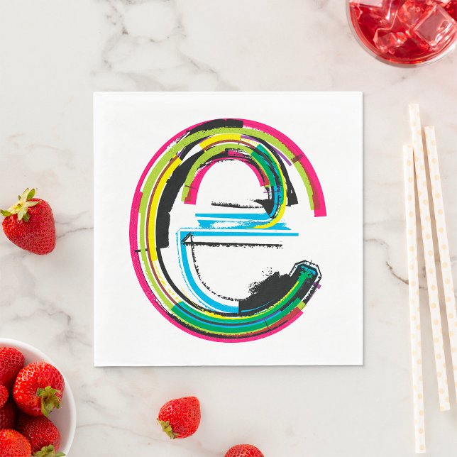 Guardanapo De Papel Grunge - Letra E (Criador carregado)