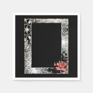 Guardanapo De Papel Grunge oldish retro vintage rosa coral flores flo