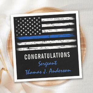 Guardanapo De Papel Grunge Thin Blue Line Policial aposentado