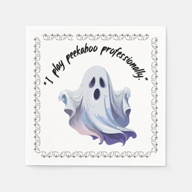 Guardanapo De Papel Grupo de fantasmas de Halloween em (Frente)