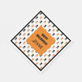 Guardanapo De Papel Grupo do Halloween Adicionar Nome de Texto Criança