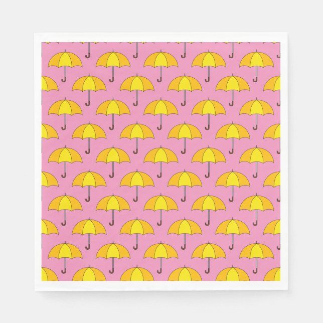 Guardanapo De Papel Guarda-chuva Amarelo (Frente)