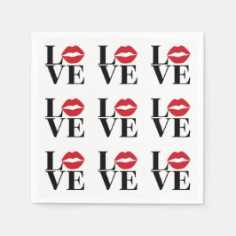 Guardanapo De Papel Guarda-napos de papel Beijo de Amor Lábios Vermelh